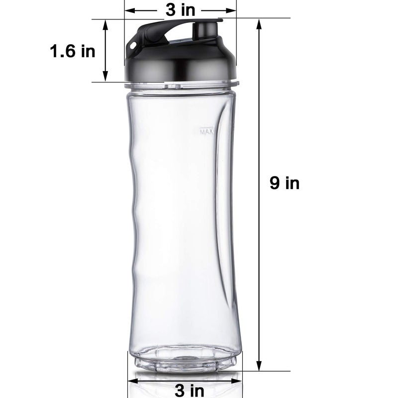 La Reveuse 18 oz BPA-Free Portable Sports Bottle Cup with Travel Lid Fits 300W Blender - Image 4